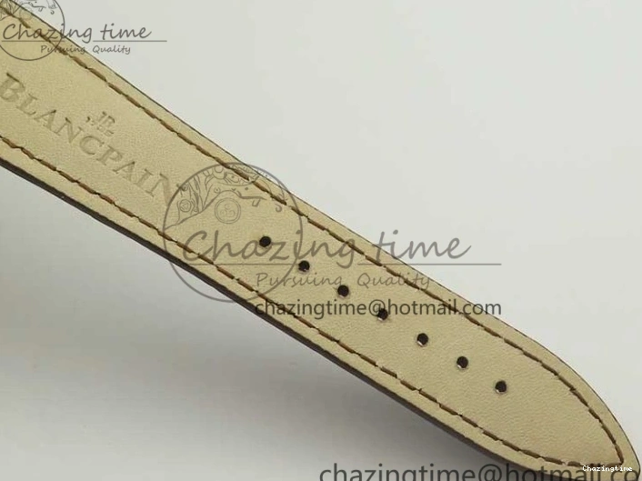 0318 WellDesigned Villeret 6651 YG ZF 1:1 Best Edition White Dial on Brown Leather Strap A 8000